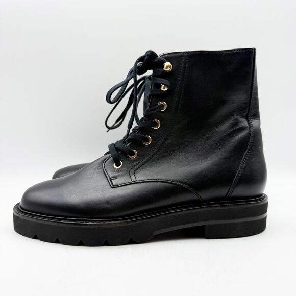 Stuart Weitzman Womens Mila Lift Booties US 6.5 EU 37 Black Leather Lace Up NWOB - Picture 7 of 11